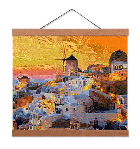 Greek Islands Sunset - Premium Diamond Painting Kit
