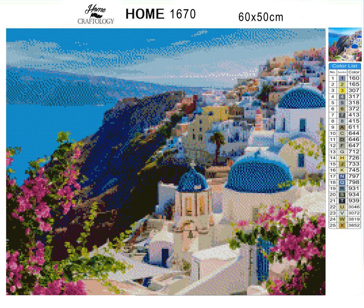 Oia Village, Santorini - Exclusive Premium Diamond Painting Kit