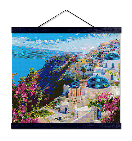 Oia Village, Santorini - Exclusive Premium Diamond Painting Kit