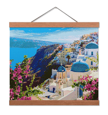 Oia Village, Santorini - Premium Diamond Painting Kit