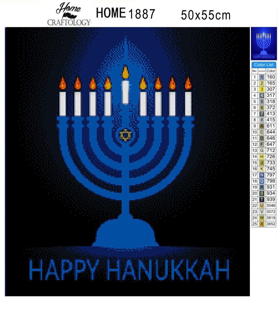 Hanukkah Lights - Premium Diamond Painting Kit