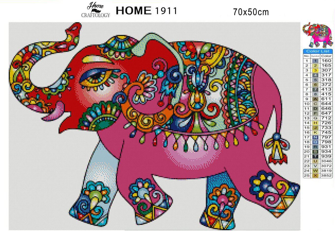 Colorful Elephant - Premium Diamond Painting Kit