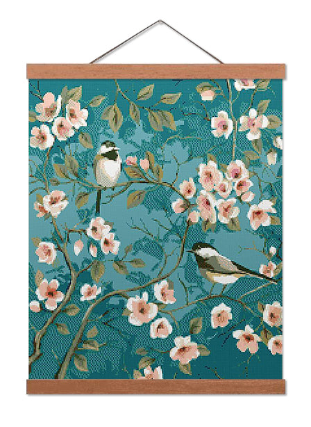 Birds and Blossoms - Exclusive Premium Diamond Painting Kit