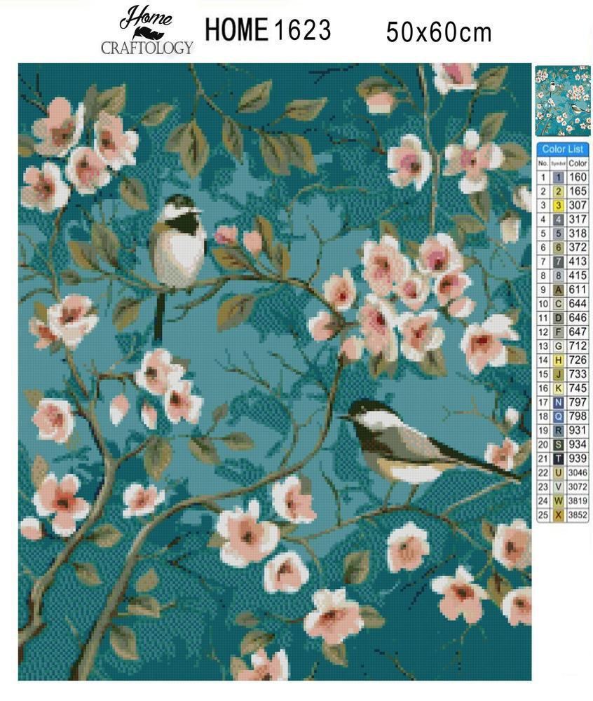 Birds and Blossoms - Exclusive Premium Diamond Painting Kit