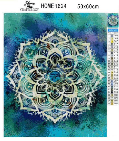 Blue and Green Mandala - Exclusive Premium Diamond Painting Kit