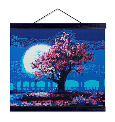 Cherry Blossoms in Moonlight - Premium Diamond Painting Kit