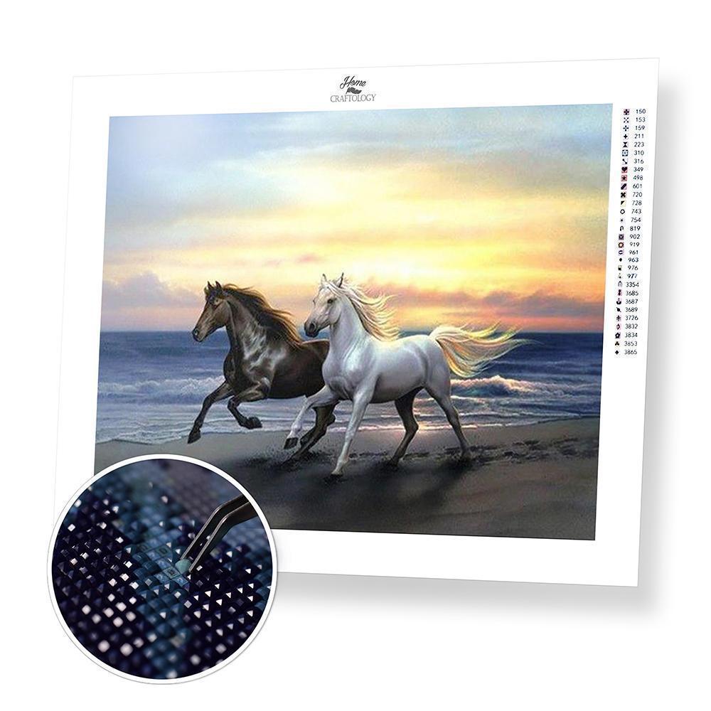 Horses Running on the Beach- Diamond Painting Kit - Home Craftology