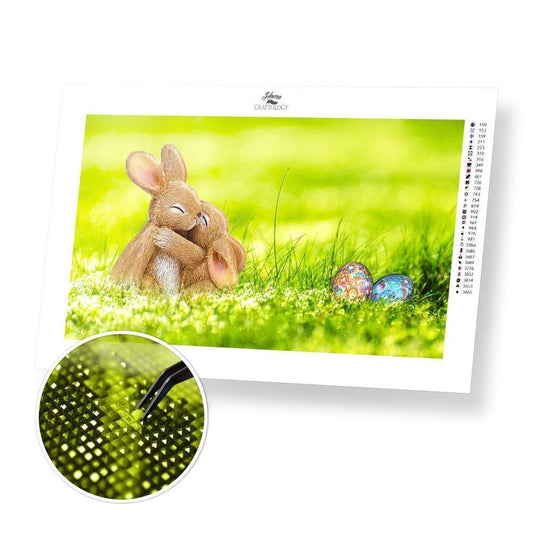 Hugging Bunnies - Diamond Painting Kit - Home Craftology