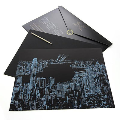 Hongkong Skyline - Scratch Painting Kit