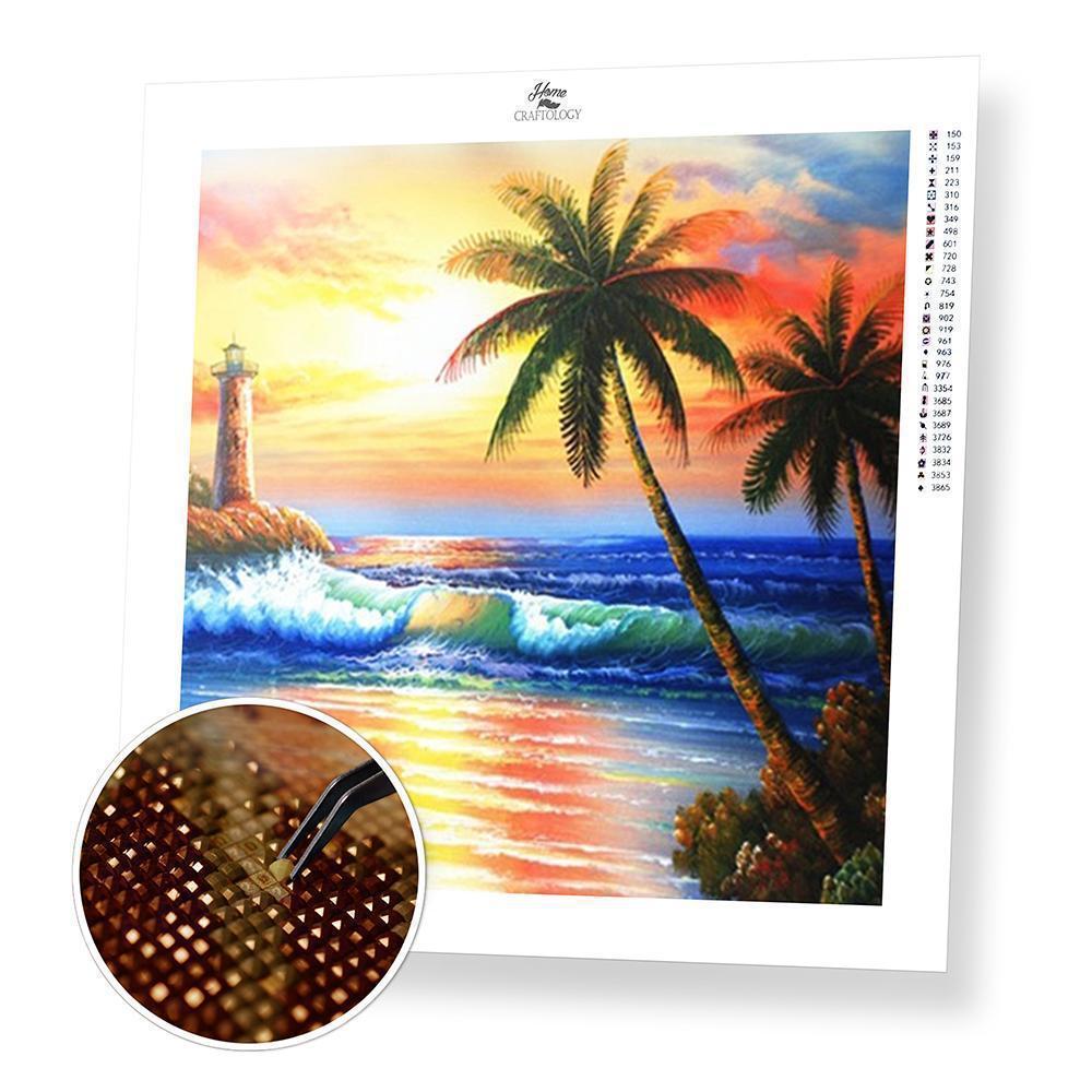 Lighthouse and Tree - Diamond Painting Kit - Home Craftology