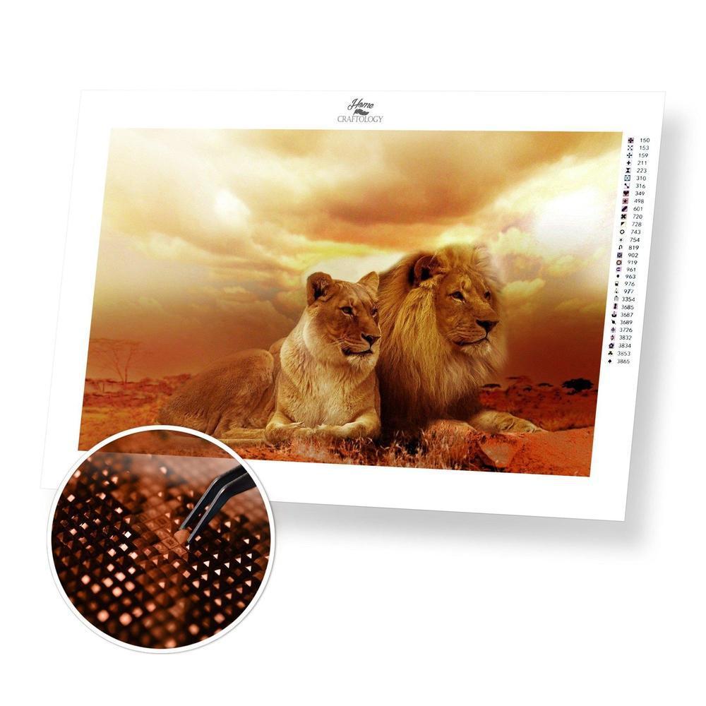 Lion and Lioness - Diamond Painting Kit - Home Craftology