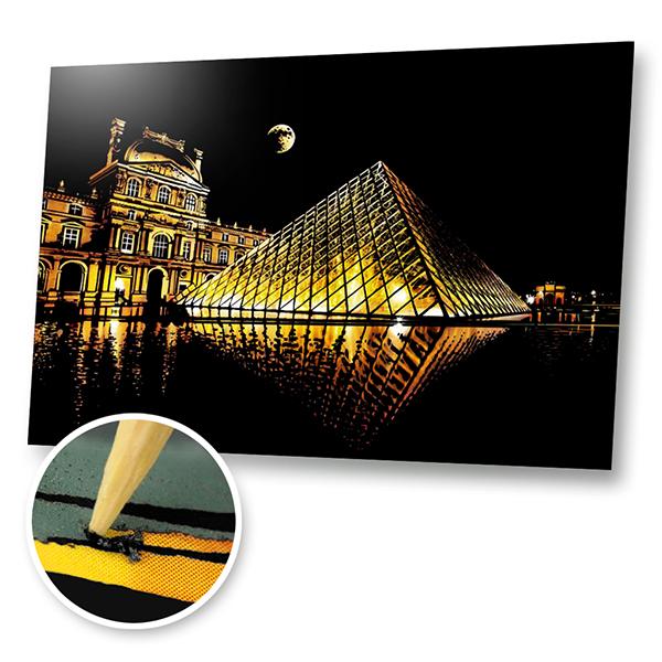 Louvre Pyramid, Paris - Scratch Painting Kit