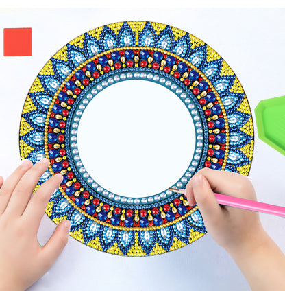 Blue and Yellow Sun - Diamond Painting Mirror