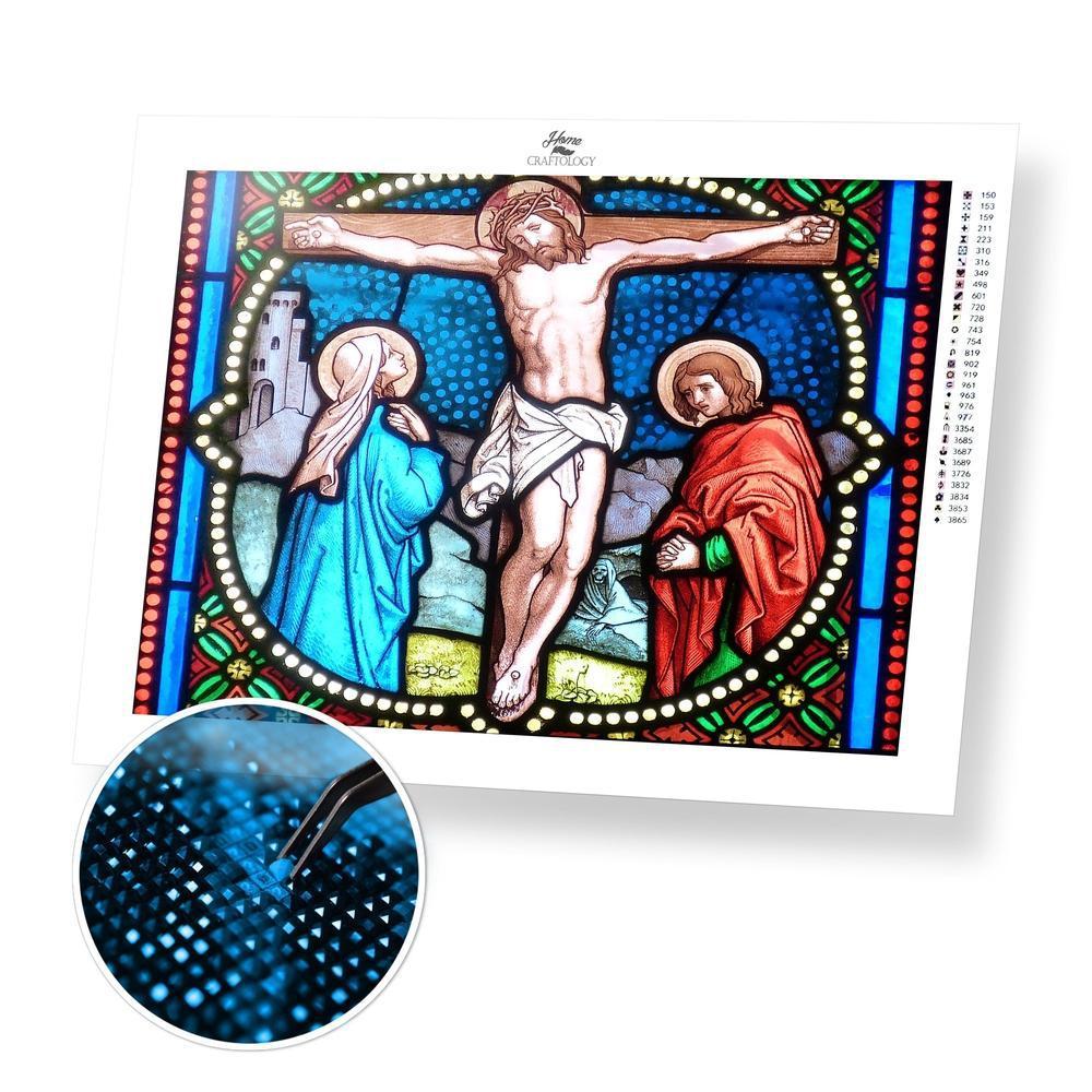 Mary and Joseph at the Foot of the Cross - Premium Diamond Painting Kit