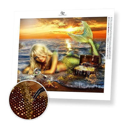 Mermaid with Gold - Diamond Painting Kit - Home Craftology