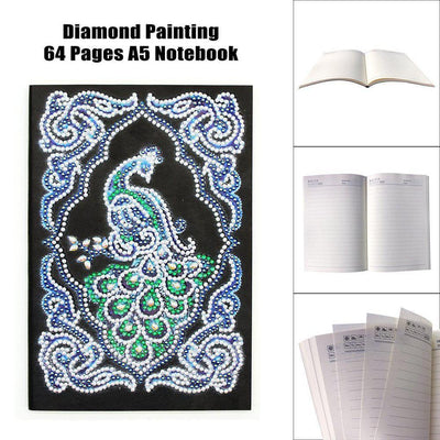 Peacock - Diamond Painting A5 Notebook