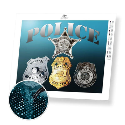 Police Badge - Diamond Painting Kit - Home Craftology