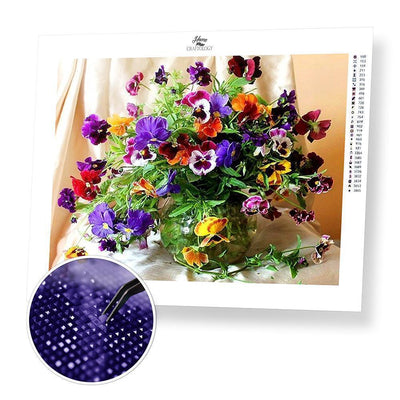 Purple Flowers - Diamond Painting Kit - Home Craftology