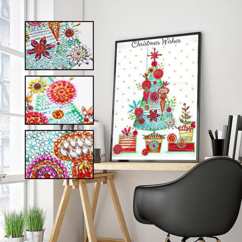 Christmas Wishes Gemstone - Premium 5D Poured Glue Diamond Painting Kit