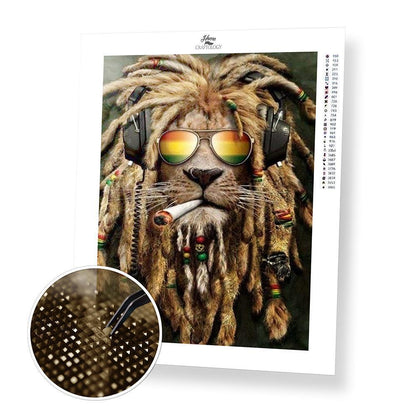 Rasta Lion - Diamond Painting Kit - Home Craftology