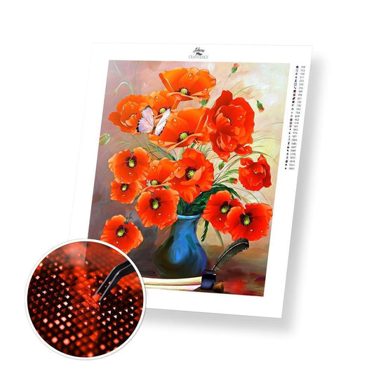 Red Poppy Flowers - Exclusive Premium Diamond Painting Kit