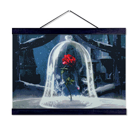 Beauty and The Beast Glass Rose - Exclusive Premium Diamond Painting Kit