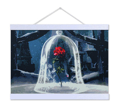 Beauty and The Beast Glass Rose - Exclusive Premium Diamond Painting Kit