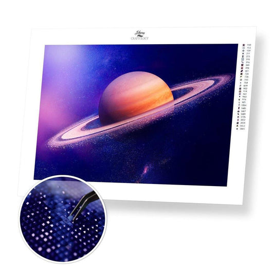 Saturn in Pink Hue - Diamond Painting Kit - Home Craftology