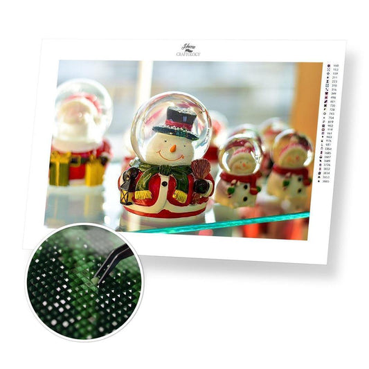 Snow Globe Snowman - Diamond Painting Kit - Home Craftology