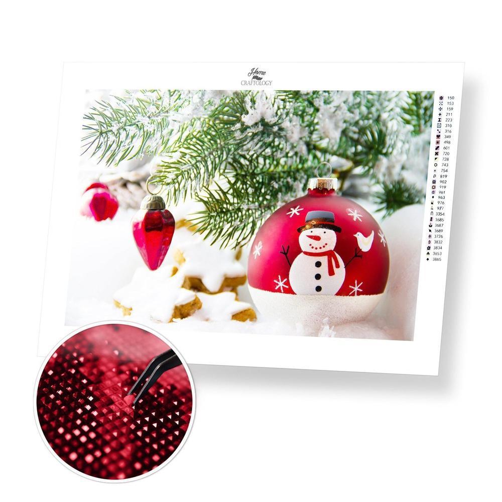 Snowman Christmas Ball - Diamond Painting Kit - Home Craftology