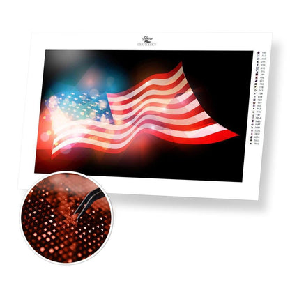 Sparkling USA Flag - Diamond Painting Kit - Home Craftology