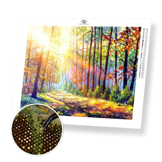 Sunlit Forest - Exclusive Premium Diamond Painting Kit