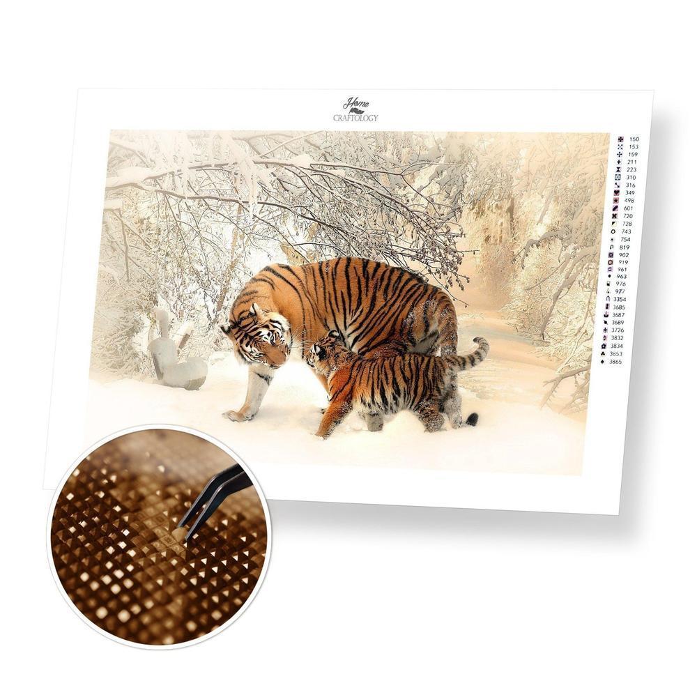 Tigers in Winter - Diamond Painting Kit - Home Craftology