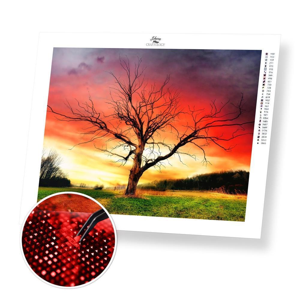 Tree at Sunset - Premium Diamond Painting Kit