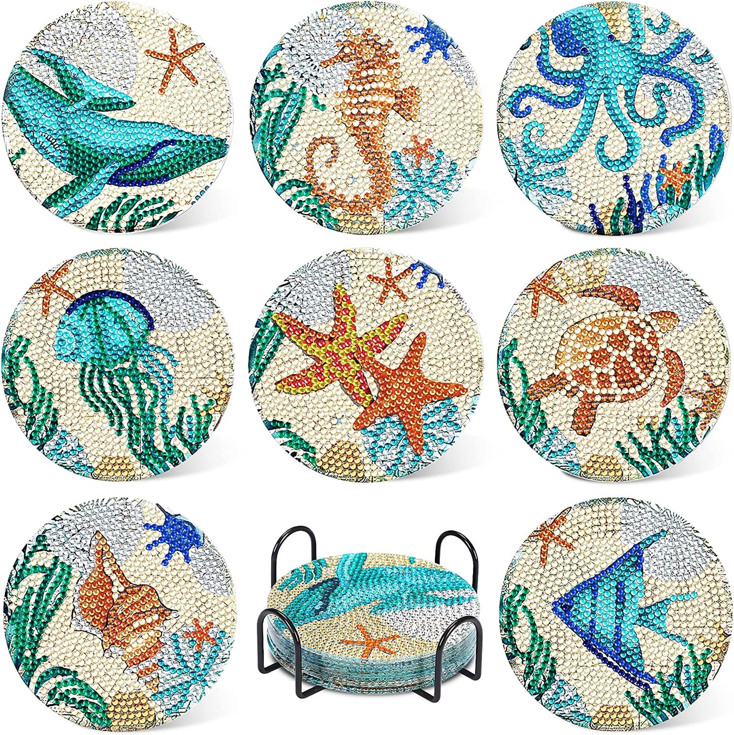 Set of 8 Under the Sea - Diamond Painting Coaster