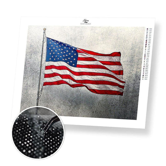 Waving American Flag - Diamond Painting Kit - Home Craftology