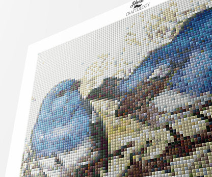 Blue Birds and Blossoms - Premium Diamond Painting Kit