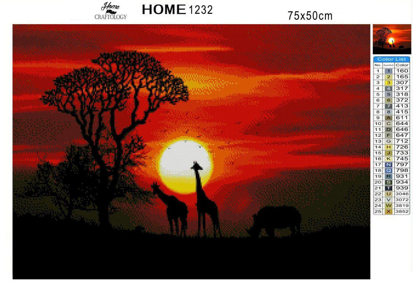 African Sunset - Diamond Painting Kit - Home Craftology