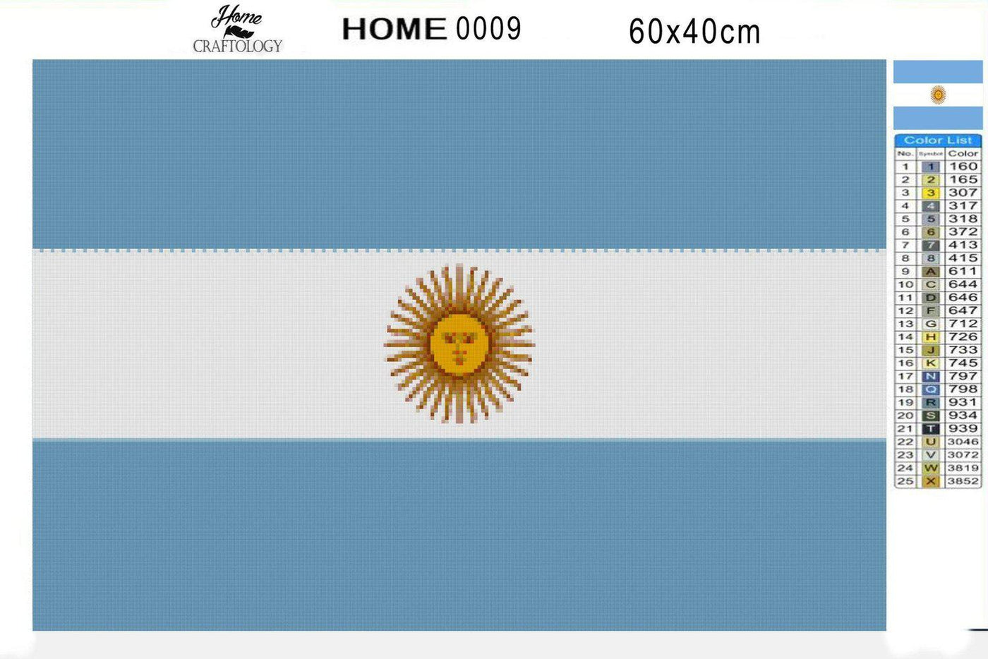 Argentina Flag - Diamond Painting Kit - Home Craftology