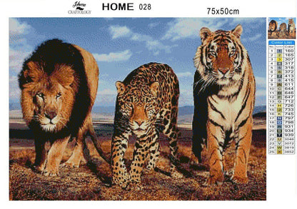 Big Fierce Cats - Diamond Painting Kit - Home Craftology