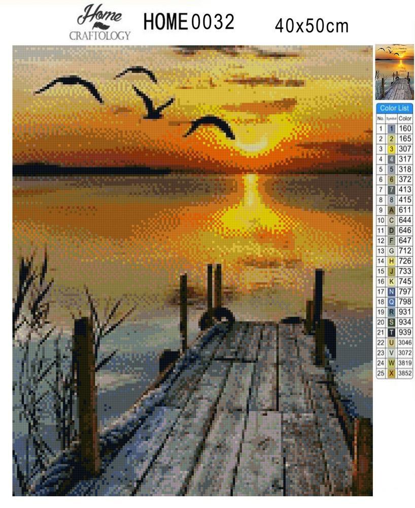 Birds and Sunset - Diamond Painting Kit - Home Craftology