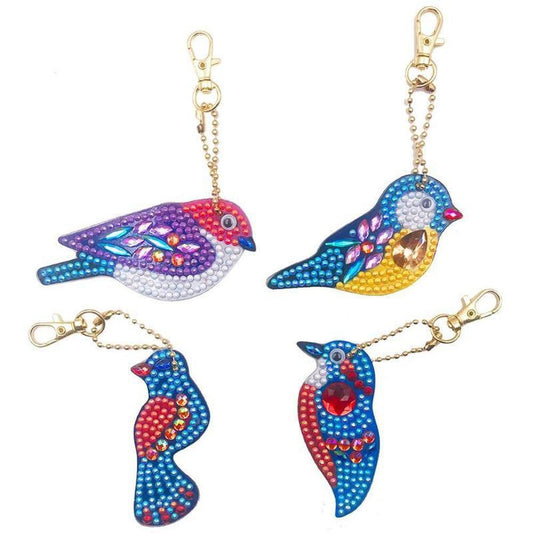 Birds - Diamond Painting Keychain - Home Craftology