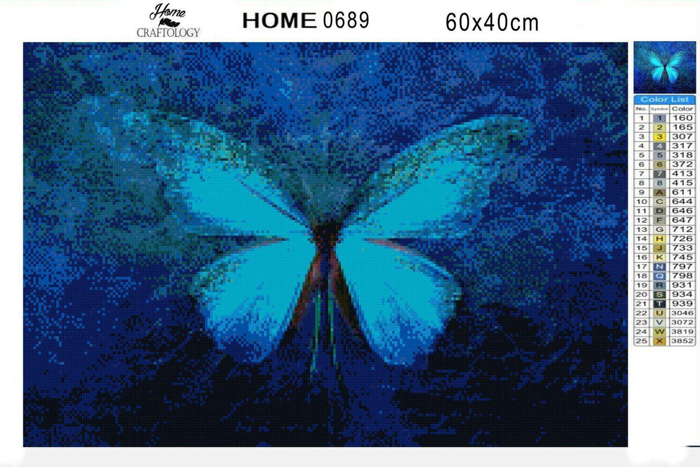 Blue Butterfly - Diamond Painting Kit - Home Craftology