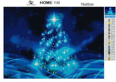 Blue Christmas Tree - Diamond Painting Kit - Home Craftology