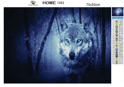 Blue Eyed Wolf - Diamond Painting Kit - Home Craftology