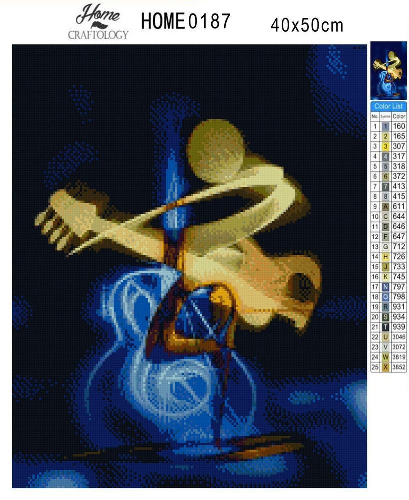 Blue Guitar - Diamond Painting Kit - Home Craftology