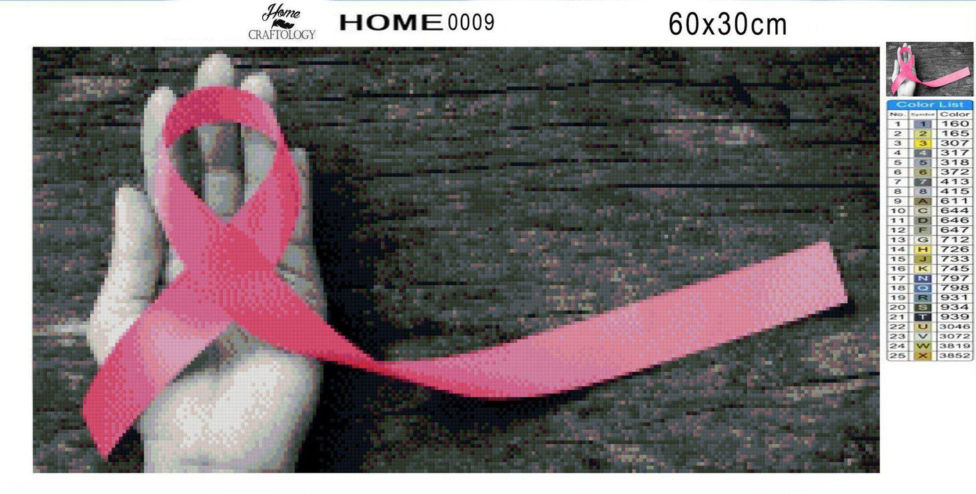 Breast Cancer Ribbon - Diamond Painting Kit - Home Craftology