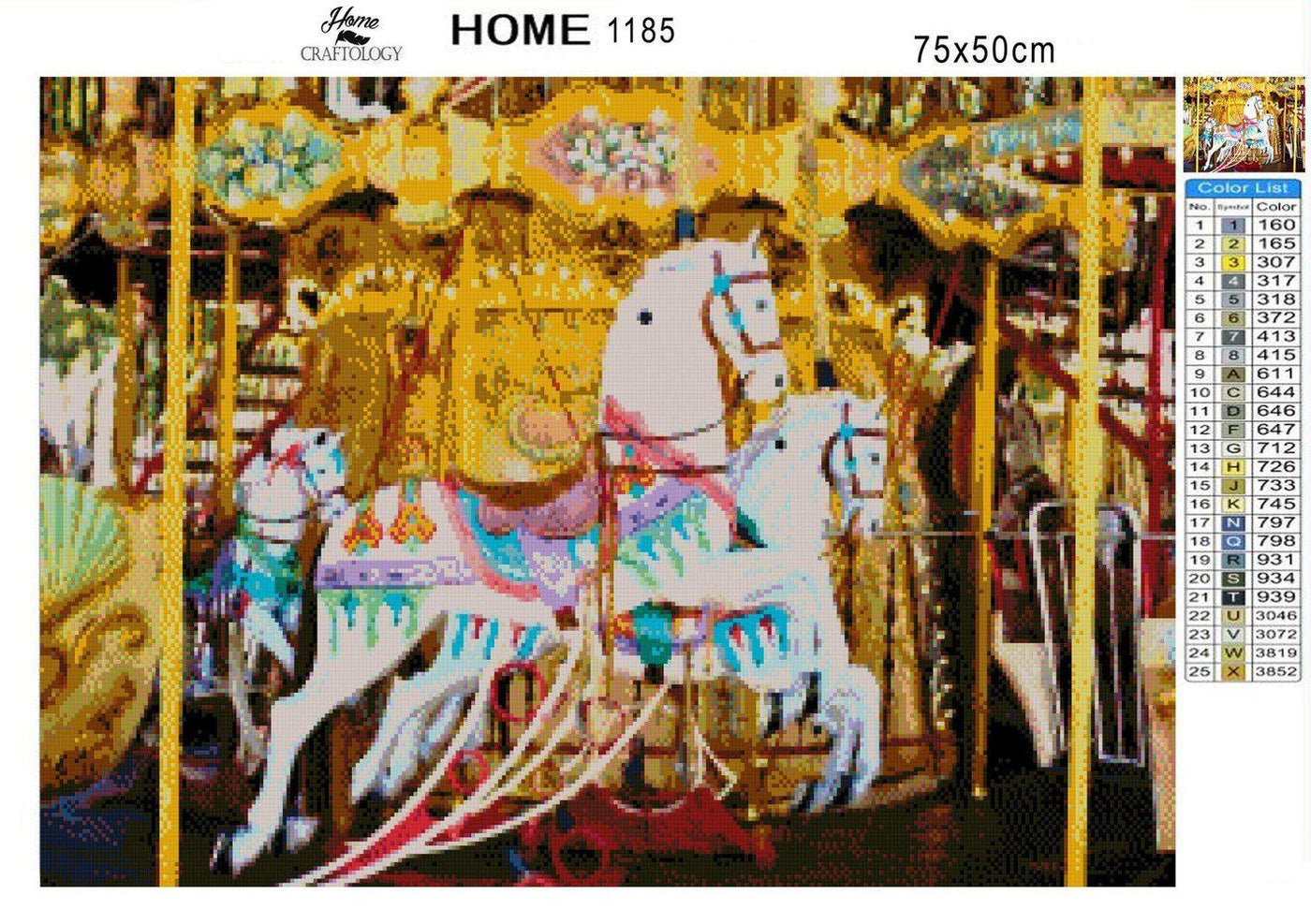 Carousel Horses - Diamond Painting Kit - Home Craftology