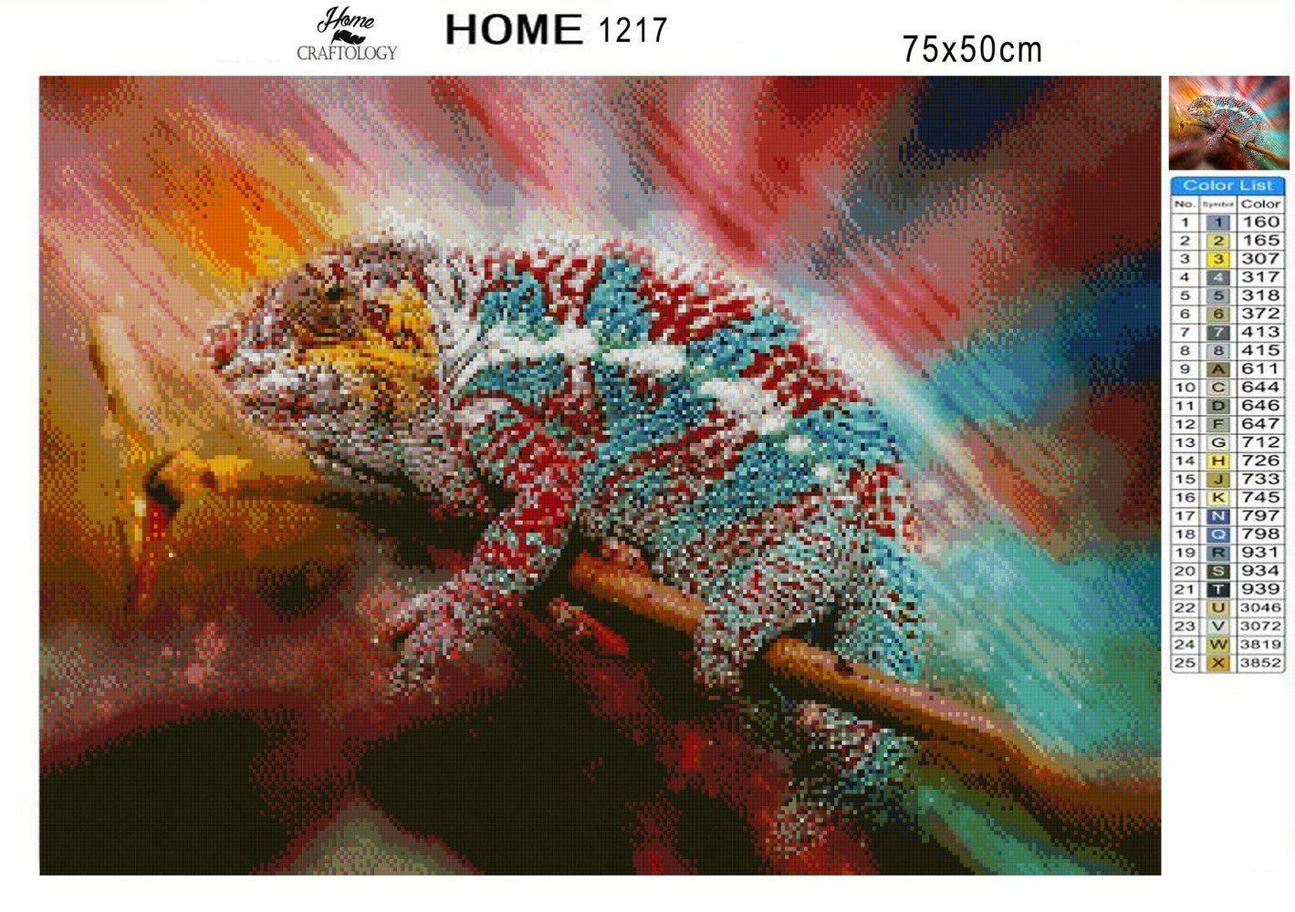 Chameleon - Diamond Painting Kit - Home Craftology