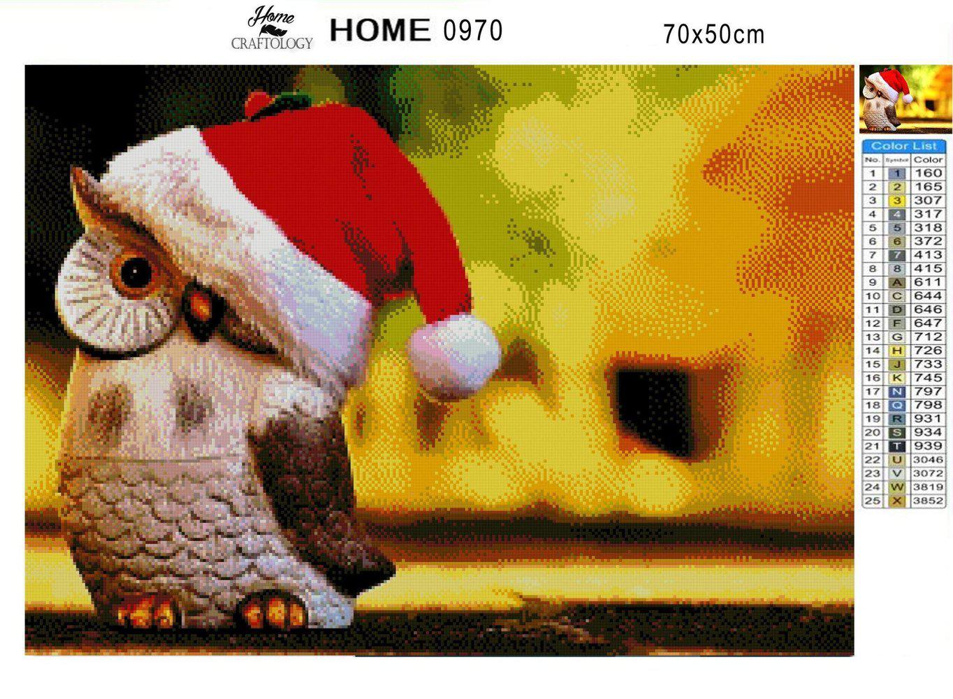 Christmas Owl - Diamond Painting Kit - Home Craftology